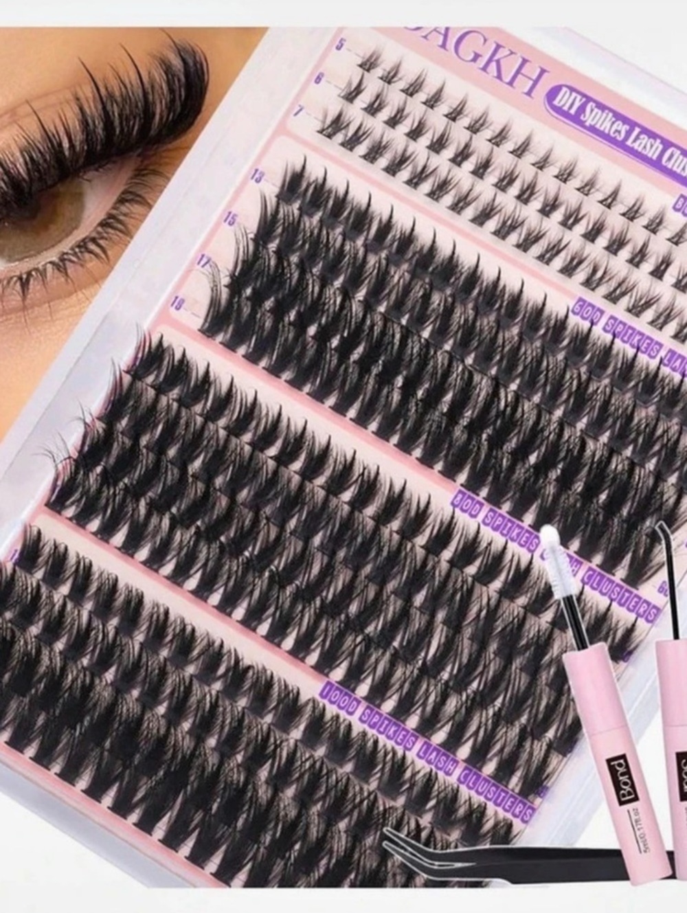 Kiss False Eyelashes with Lash Tools in Black NWT
